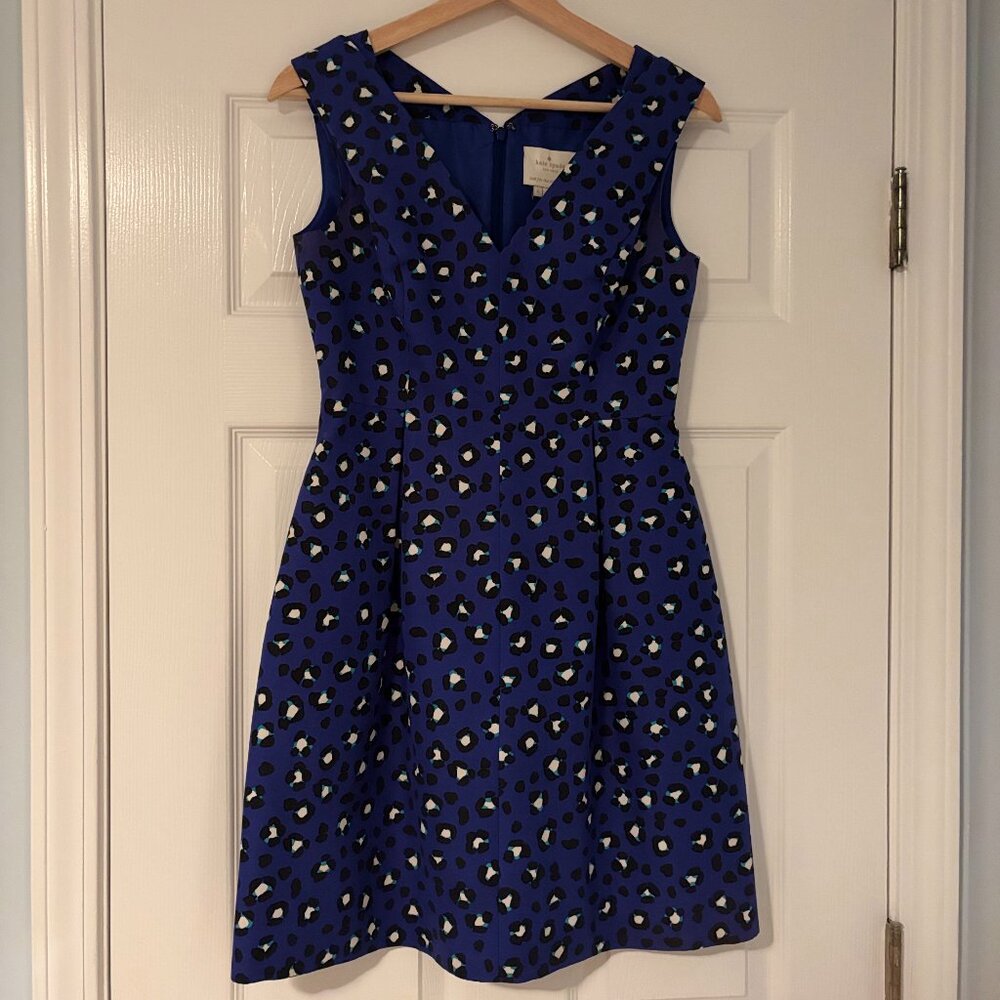 Kate Spade blue Cheetah Sleeveless Dress size 2